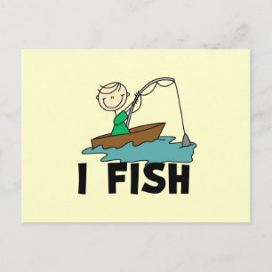 Jongen op Boat I Fish Tshirts en Gifts Briefkaart