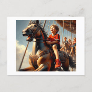 Jongen op Carrousel, Briefkaart