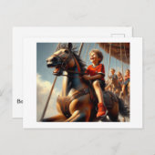 Jongen op Carrousel, Briefkaart (Voorkant / Achterkant)