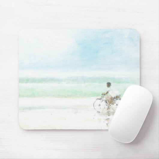 Jongen op de fiets muismat (Met muis)