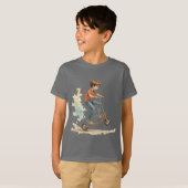 Jongen op een Kick Scooter Sport Fun Silhouette T-shirt (Voorkant volledig)