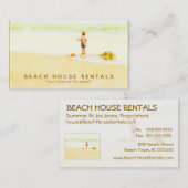 Jongen op een strand Waterverf Visitekaartje (Voorkant / Achterkant)