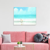Jongen op fiets 3 canvas afdruk (Insitu (Woonkamer))