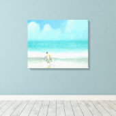 Jongen op fiets 3 canvas afdruk (Insitu (Houten vloer))