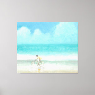 Jongen op fiets 3 canvas afdruk