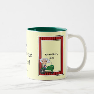 Jongen op Green Tractor - Farmyard Barnyard - Kind Tweekleurige Koffiemok