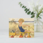 jongen op het Baby shower Beach Kaart (Staand voorkant)