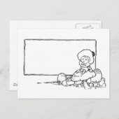 Jongen op paddenstoel briefkaart (Voorkant / Achterkant)