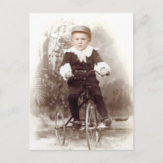 Jongen op Tricycle Briefkaart