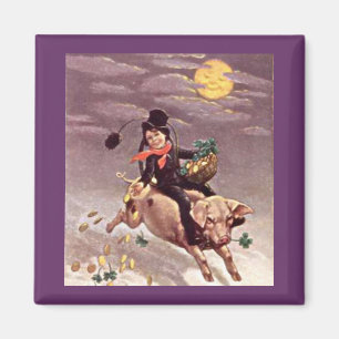  jongen op varken magneet