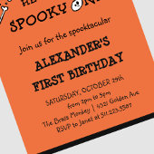 Jongen Oranje schedel Spooky 1 Halloween 1 verjaar Kaart