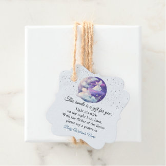 Jongen Over de Maan Moderne Baby Shower Bedankjes Labels