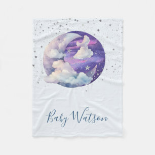 Jongen Over de Maan Moderne Baby Shower Fleece Deken