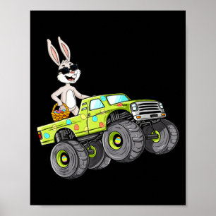 Jongen Paas Konijn Konijn Monster Truck Poster