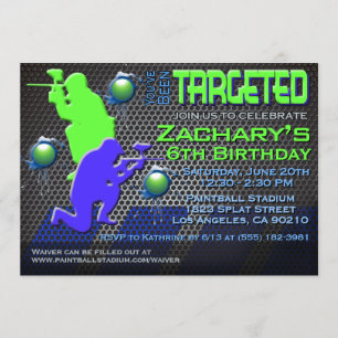 Jongen Paintball Birthday Invitation Kaart