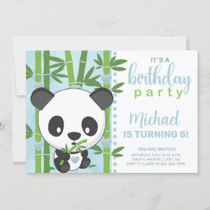 Jongen panda beer uitnodiging, uitnodiging. kaart