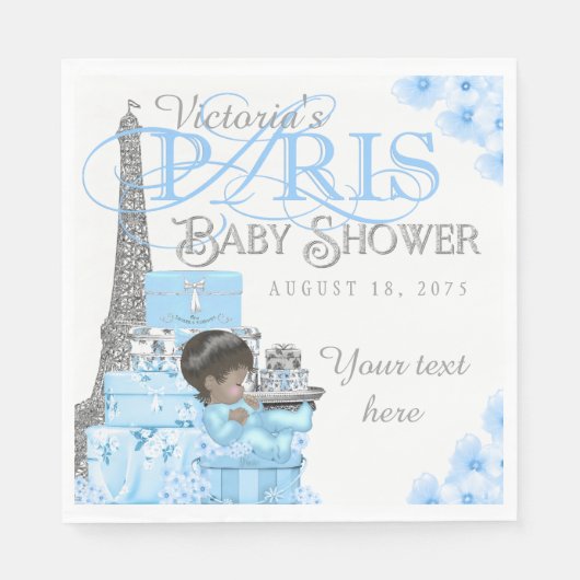 Jongen Paris Baby Shower Servetten (Voorkant)