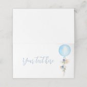Jongen Party Place Card Birthday Baby shower (Buitenkant ongevouwen)