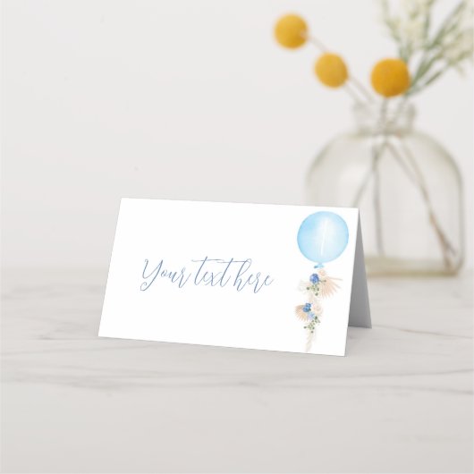 Jongen Party Place Card Birthday Baby shower (Voorkant)