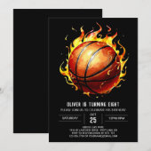 Jongen pastel bewerkbare basketbal verjaardag kaart (Voorkant / Achterkant)