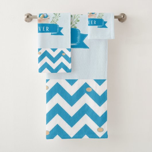 Jongen Peter Rabbit Blue Custom Bath Towel Set Bad Handdoek (Insitu)