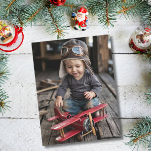 Jongen Piloot & Vliegtuig Grappige Kerst Aangepast Briefkaart