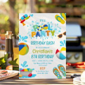 Jongen Pool Party Birthday Invitation Kaart