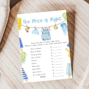 Jongen Popsicle Baby Shower Prijs is Juist Spel