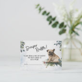 Jongen! Pug Puppy Waterverf Diaper Raffle Informatiekaartje (Staand voorkant)