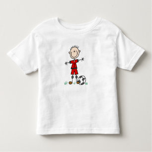 Jongen Red Uniform Soccer Player T-shirts en cadea
