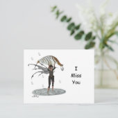 Jongen Regen Fairy Met Blad Briefkaart (Staand voorkant)