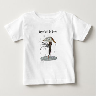 Jongen Regen Fairy Met Leaf Baby Baby T-shirt