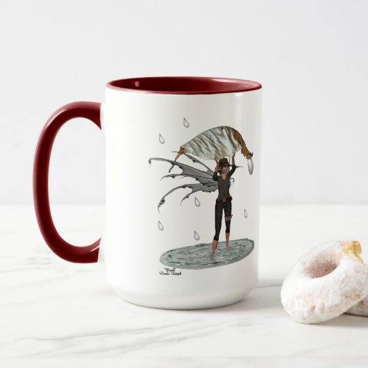 Jongen Regen Fairy Met Leaf Koffie Mok (Met donut)