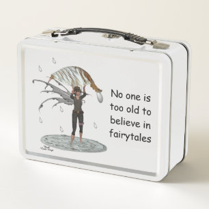 Jongen Regen Fairy Met Leaf Metal Lunchbox