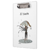 Jongen regen fee met blad klembord (Links)