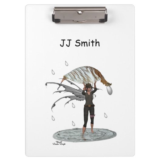 Jongen regen fee met blad klembord (Voorkant)