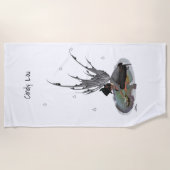 Jongen regen fee met kikker strand handdoek (Voorkant)