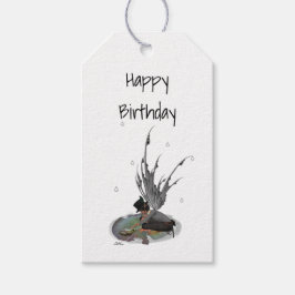 Jongen Regen met kikkergfort Label Cadeaulabel