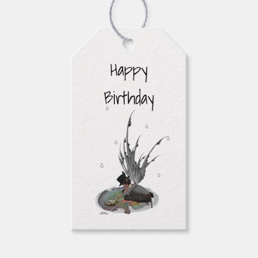 Jongen Regen met kikkergfort Label Cadeaulabel (Voorkant)