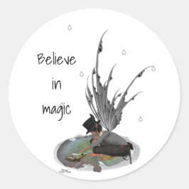 Jongen Regen met kikkervis Stickers