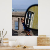 Jongen rent op brug poster (Keuken)