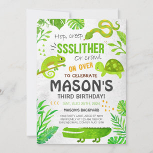 Jongen Reptiel Dieren Verjaardag Kaart