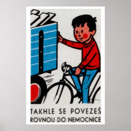 Jongen rijdt met vrachtwagen - Matchbox-afdruk - T Poster