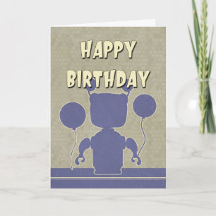 Jongen Robot Birthday Card Kaart