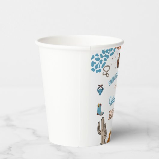 jongen Rounded Eerste Rodeo 1e Feest Verjaardag Papieren Bekers (Rechts)