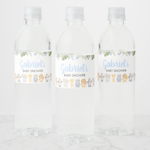 Jongen Safari Dier Baby Shower  Waterfles Etiket