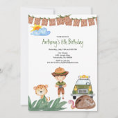 Jongen Safari met joep in Oerwoud op zaterdag Kaart (Voorkant)