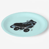 Jongen Schaats Roller in Blue Papieren Bordje (Gekanteld)