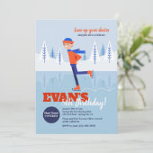 Jongen schaatser uitnodiging (Staand voorkant)
