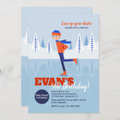Jongen schaatser uitnodiging (Voorkant / Achterkant)